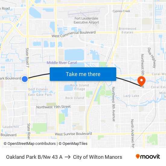 OAKLAND PARK B/NW 43 A to City of Wilton Manors map