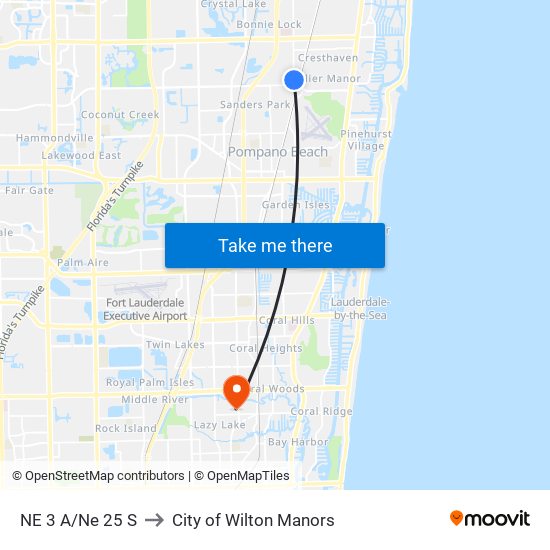 NE 3 A/Ne 25 S to City of Wilton Manors map