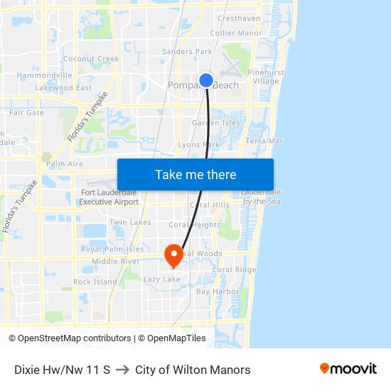 Dixie Hw/Nw 11 S to City of Wilton Manors map