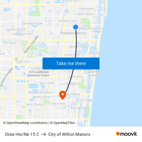 DIXIE HW/NE 15 C to City of Wilton Manors map