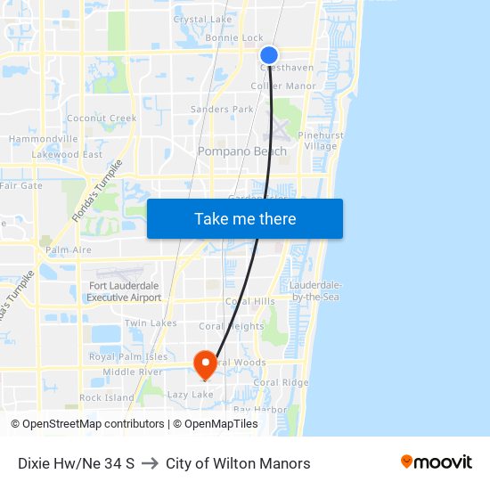 DIXIE HW/NE 34 S to City of Wilton Manors map