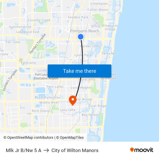 Mlk Jr B/Nw 5 A to City of Wilton Manors map