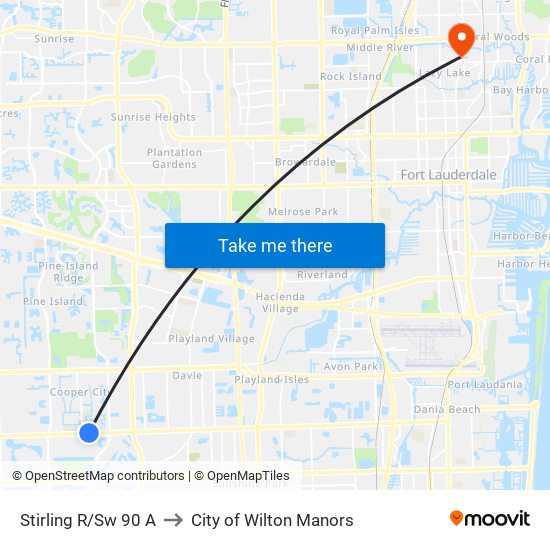 Stirling R/Sw 90 A to City of Wilton Manors map