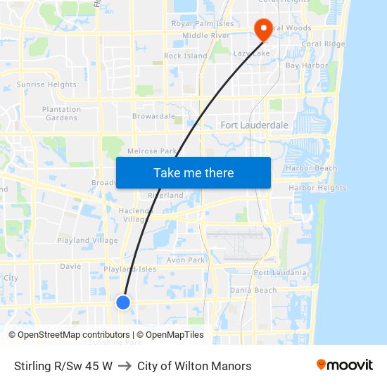 Stirling R/Sw 45 W to City of Wilton Manors map