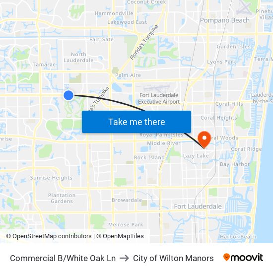 Commercial B/White Oak Ln to City of Wilton Manors map