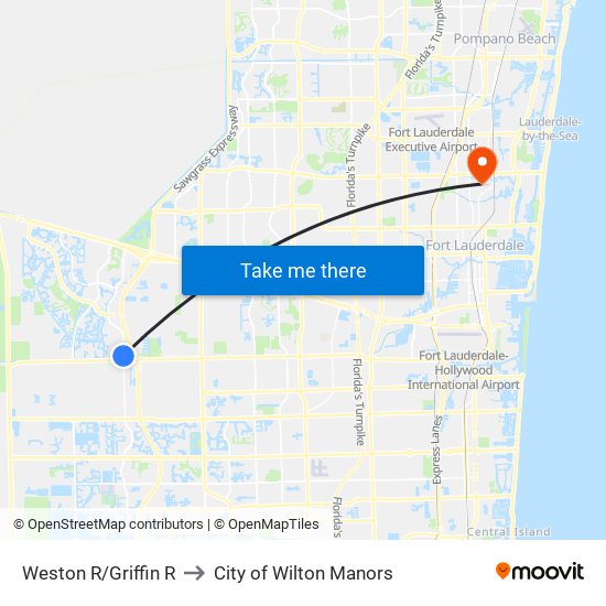 Weston R/Griffin R to City of Wilton Manors map