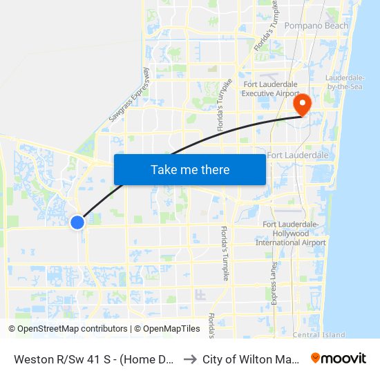Weston R/Sw 41 S - (Home Depot) to City of Wilton Manors map