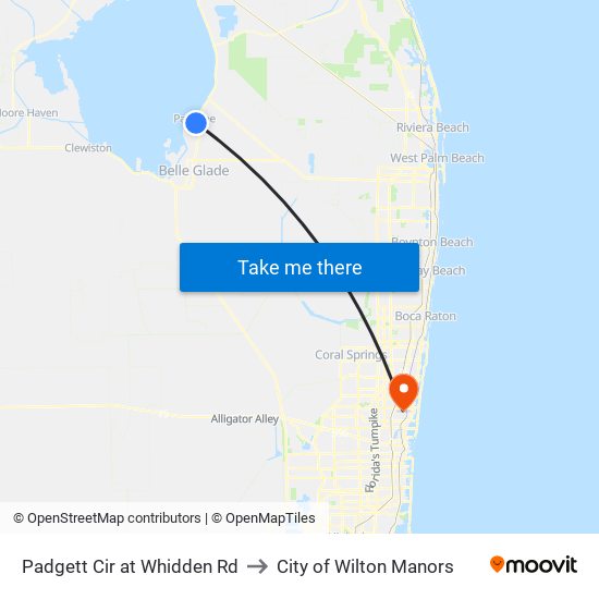 Padgett Cir at Whidden Rd to City of Wilton Manors map