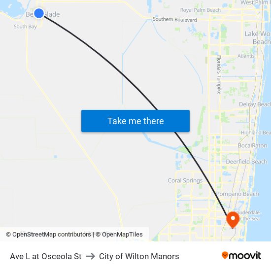 Ave L at Osceola St to City of Wilton Manors map