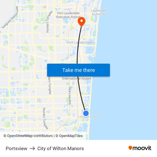 Portsview to City of Wilton Manors map