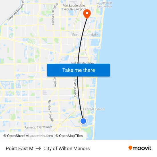 Point East M to City of Wilton Manors map