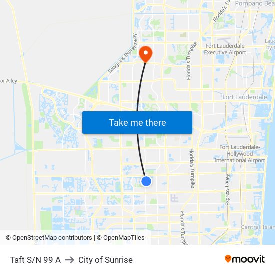 Taft S/N 99 A to City of Sunrise map