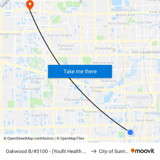 Oakwood B/#3100 - (Youfit Health Club) to City of Sunrise map