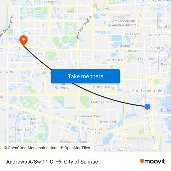 Andrews A/Sw 11 C to City of Sunrise map