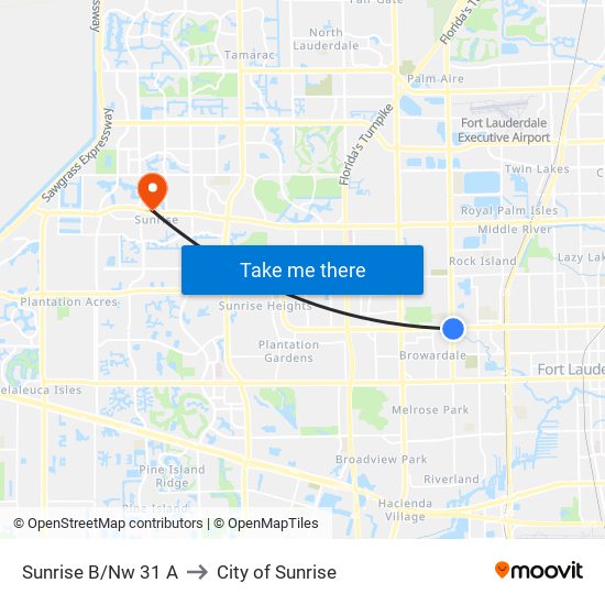 Sunrise B/Nw 31 A to City of Sunrise map