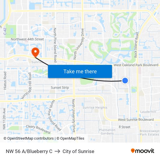 NW 56 A/BLUEBERRY C to City of Sunrise map