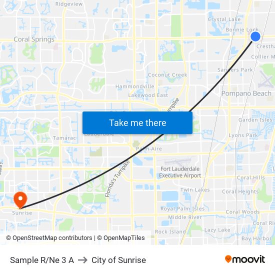 SAMPLE R/NE 3 A to City of Sunrise map