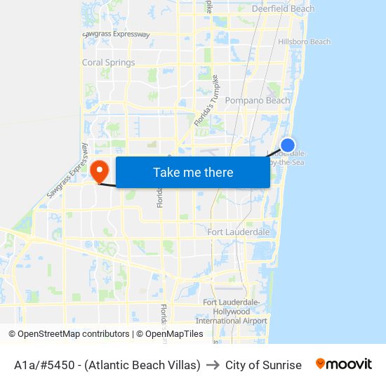 A1A/#5450 - (ATLANTIC BEACH VILLAS) to City of Sunrise map