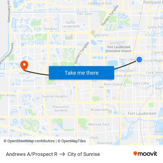 Andrews A/Prospect R to City of Sunrise map