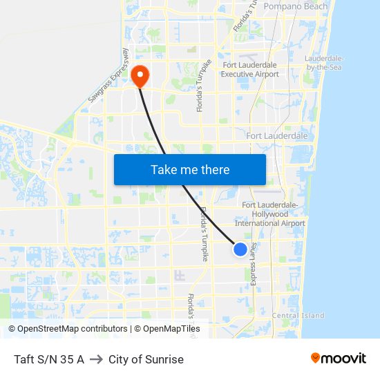 Taft S/N 35 A to City of Sunrise map