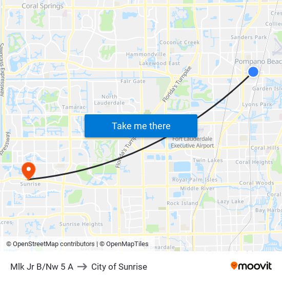 Mlk Jr B/Nw 5 A to City of Sunrise map