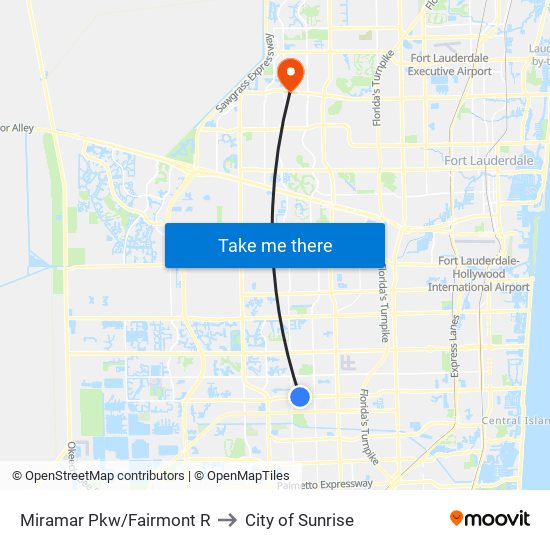 Miramar Pkw/Fairmont R to City of Sunrise map