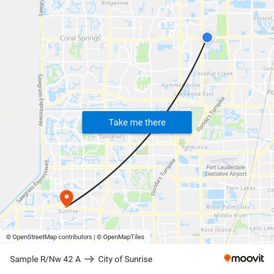 SAMPLE R/NW 42 A to City of Sunrise map