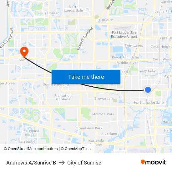 Andrews A/Sunrise B to City of Sunrise map