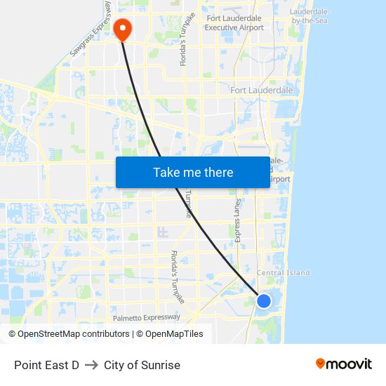 Point East D to City of Sunrise map