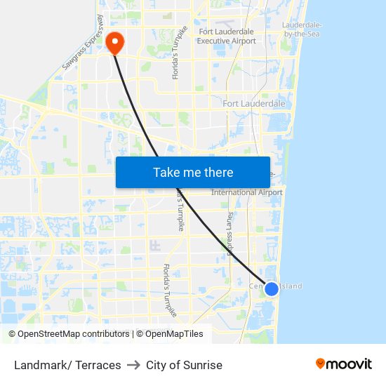 Landmark/ Terraces to City of Sunrise map