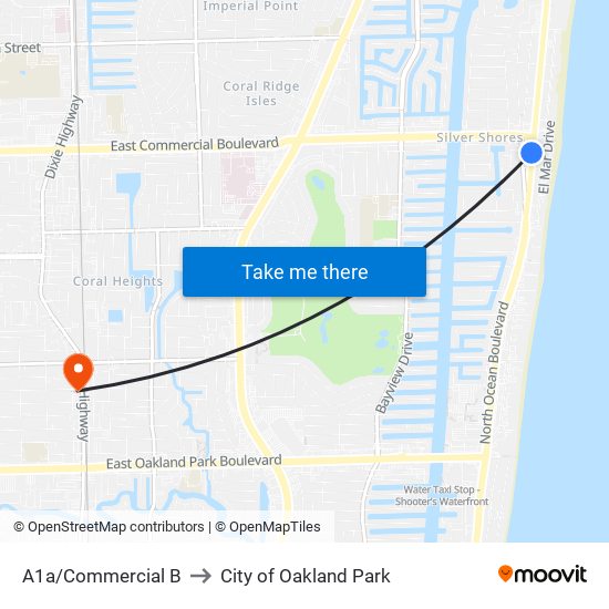 A1a/Commercial B to City of Oakland Park map