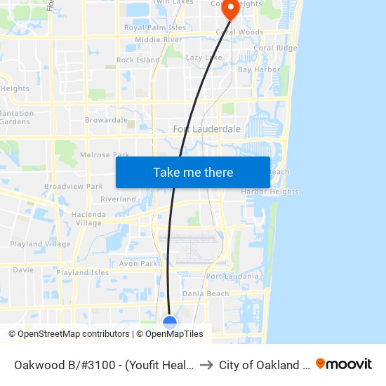 Oakwood B/#3100 - (Youfit Health Club) to City of Oakland Park map