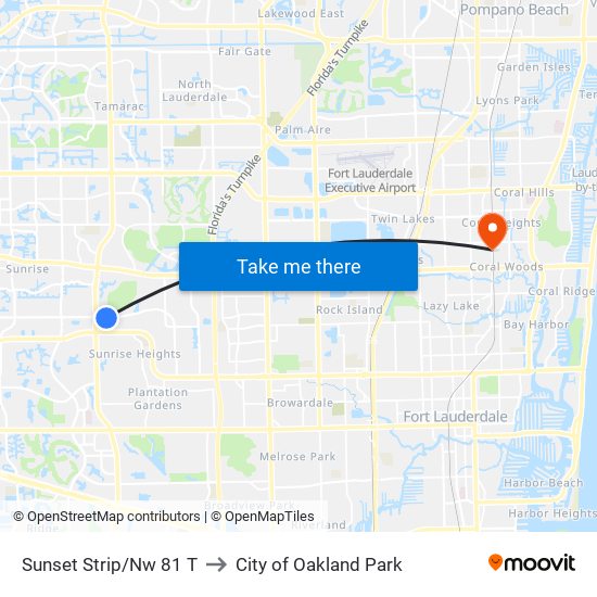 SUNSET STRIP/NW 81 T to City of Oakland Park map