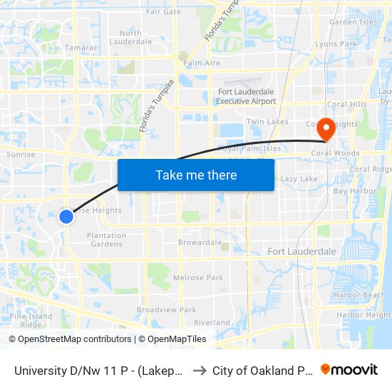 UNIVERSITY D/NW 11 P - (LAKEPOINT) to City of Oakland Park map