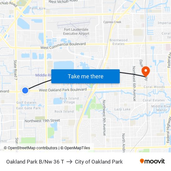 OAKLAND PARK B/NW 36 T to City of Oakland Park map