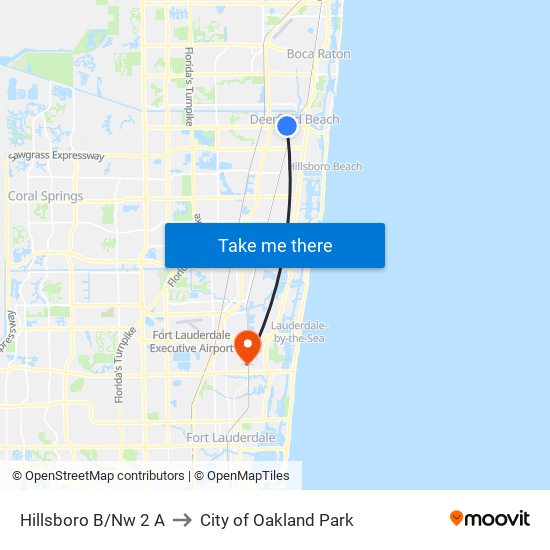 Hillsboro B/Nw 2 A to City of Oakland Park map