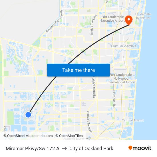 Miramar Pkwy/Sw 172 A to City of Oakland Park map