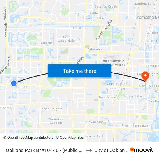 Oakland Park B/#10440 - (Public Safety Cmplx) to City of Oakland Park map