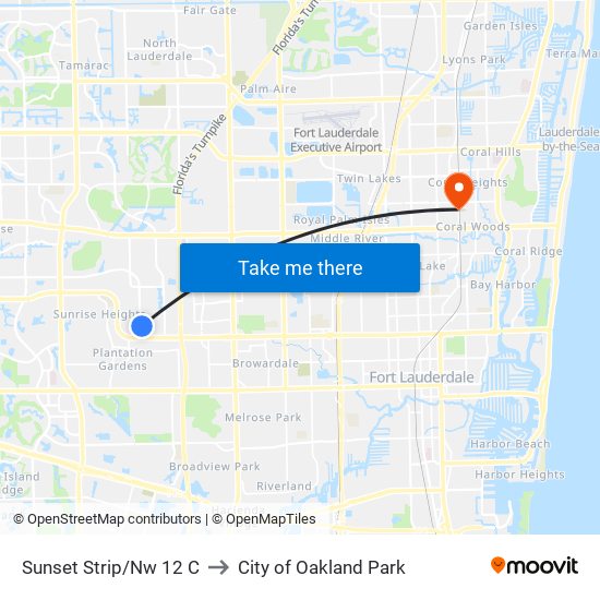 SUNSET STRIP/NW 12 C to City of Oakland Park map