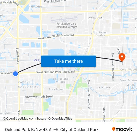 OAKLAND PARK B/NW 43 A to City of Oakland Park map