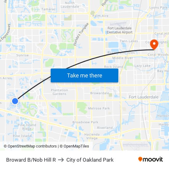 BROWARD B/NOB HILL R to City of Oakland Park map