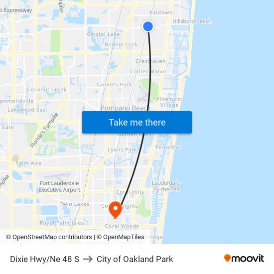 Dixie Hwy/Ne 48 S to City of Oakland Park map