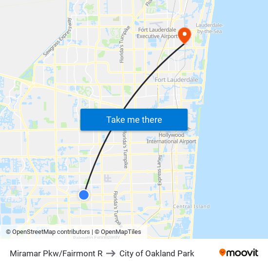 Miramar Pkw/Fairmont R to City of Oakland Park map