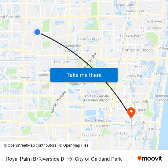 Royal Palm B/Riverside D to City of Oakland Park map