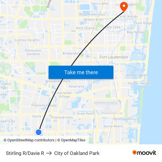 STIRLING R/DAVIE R to City of Oakland Park map