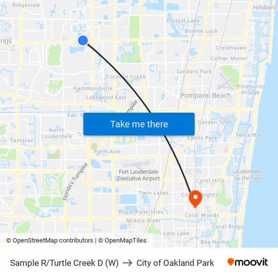 Sample R/Turtle Creek D (W) to City of Oakland Park map