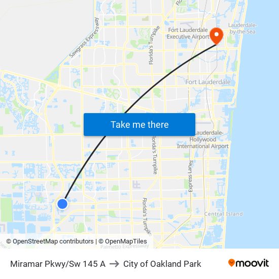 Miramar Pkwy/Sw 145 A to City of Oakland Park map