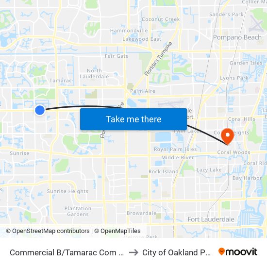 Commercial B/Tamarac Com Ctr to City of Oakland Park map