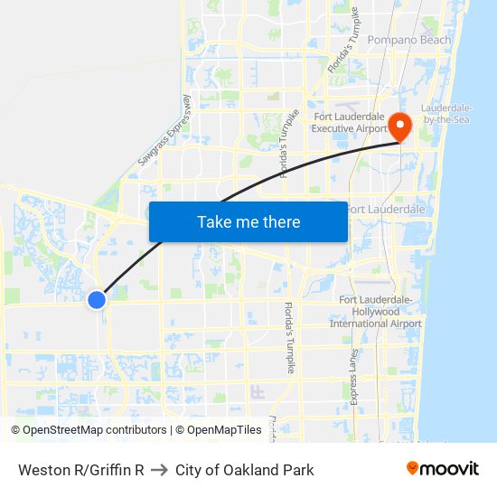 Weston R/Griffin R to City of Oakland Park map