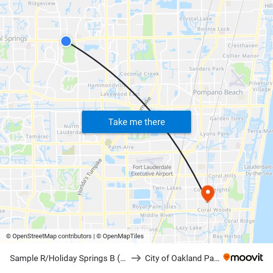 Sample R/Holiday Springs B (W) to City of Oakland Park map